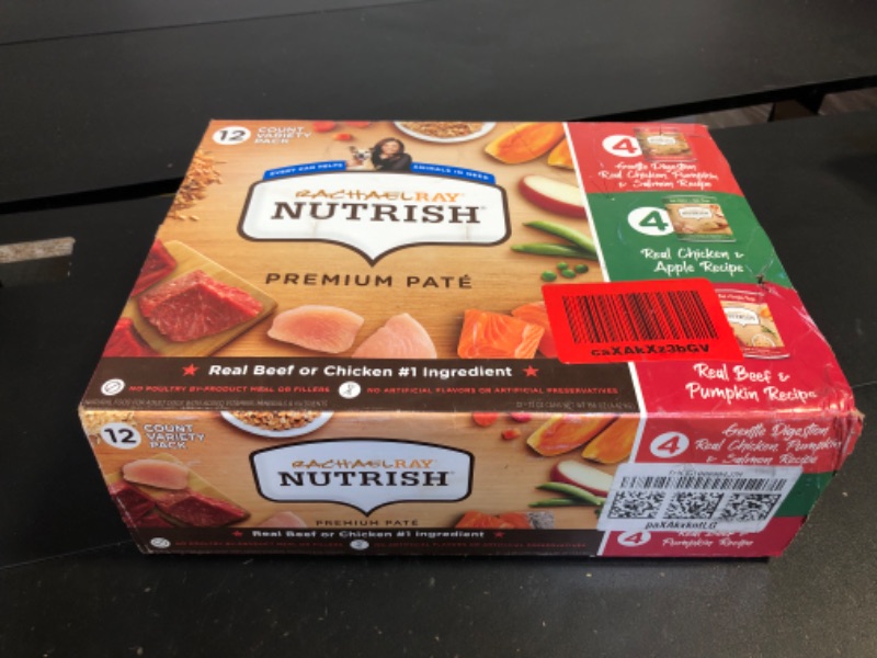 Photo 1 of Nutrish Rachael Ray Wet Dog Food, Natural Food for Adult Dogs with Added Vitamins, Minerals & Nutrients, Beef, Chicken, and Gentle Digestion Variety Pack, 13 Ounce Can (Pack of 12) EXP APRIL 30/2026