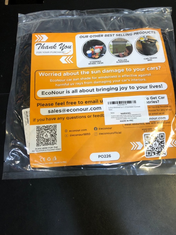 Photo 1 of Econour Tesla Windshield Sun Shade for Model 3 and Y | Reflective 240T Material Blocks Sun & Heat | Offers Protection for Car Interior | Foldable Sun Blocker with Storage Pouch | Tesla Car Accessories
full-starfull-starfull-starfull-starempty-star
267 rat