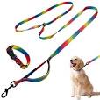 Photo 1 of  Rainbow running training leash. 8 FT dog leash with 12"-27"adjustable dog Collar.