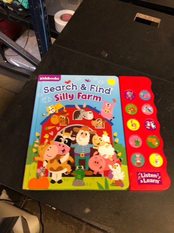 Photo 2 of Search and Find Silly Farm – 10 Button Sound Board Book for Toddlers and Children – Educate Engage and Identify Farm Animals and Their Noises with Interactive Activity Kids Book (Search & Find) Board book – Sound Book, February 21, 2023
