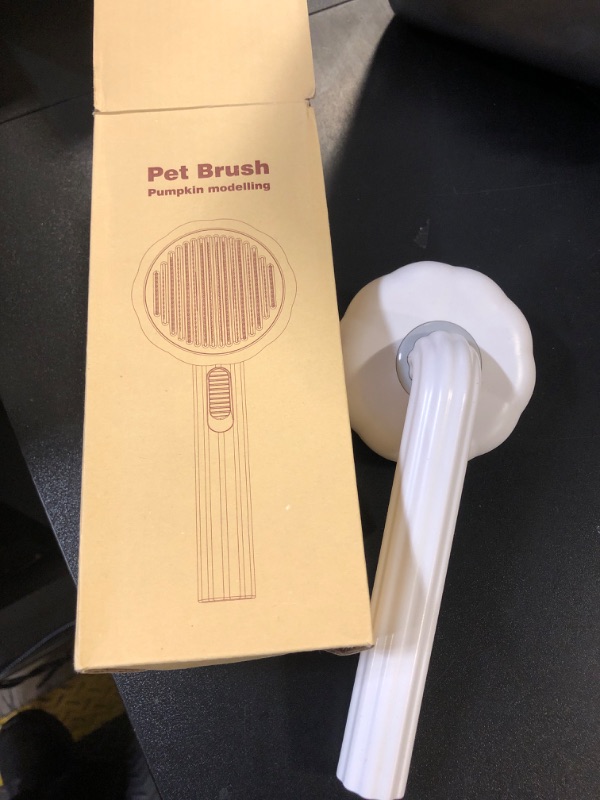 Photo 2 of Miss pary Cat Brush Dog Brush, Designed To Remove Loose Fur, Tangles, Mats With Convenient Release Button Feature, Easly Removal Of Trapped Hair From Brush, Indoor Cats Dog Hair Grooming Tool, White