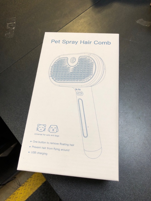 Photo 2 of Cat Steam Brush, 3 in 1 Steam Cat Brush with Tank and Release Button, Effective Removal of Electrostatic Spray Cat Brush, Rechargeable Remove Loose Hair Cat Brush for Long and Short Hair