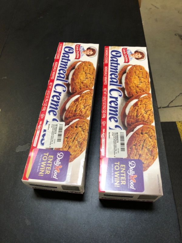 Photo 2 of 2 PCK Little Debbie Oatmeal Crème Pies, 12 Individually Wrapped Sandwich Cookies, 16.2 OZ Box