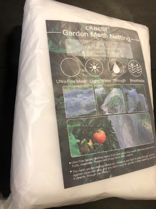 Photo 2 of 10x53FT Garden Insect Mesh Netting Trellis Netting for Greenhouse Plant Cover, Breathable, Light and Water Permeable, Plant Row Cover Raised Bed Barrier Screen Protection Net Cover (10ft x 53ft)