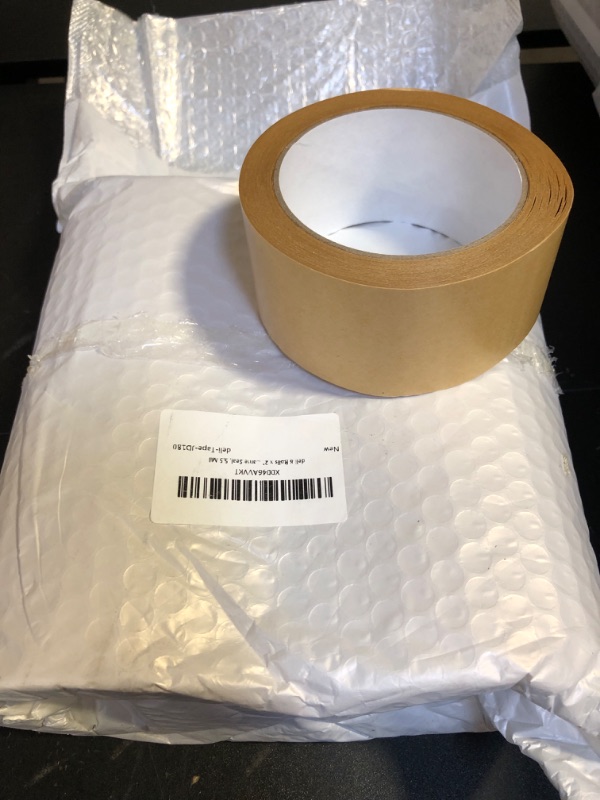 Photo 2 of deli 8 Rolls x 2" x 25 Yard Biodegradable Kraft Paper Packing Tape, Brown Packing Tape Eco Friendly Gummed Paper Tape for Sealing Cartons, Moving, Shipping, Masking, Photo Frame Seal, 5.5 Mil