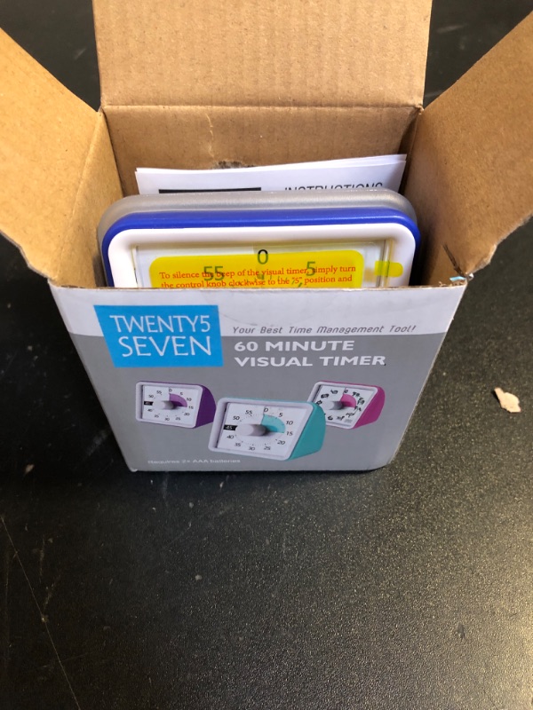 Photo 1 of Visual Timer with Protective Case, 60-Minute Countdown Timer for Kids Autism ADHD Classroom Home Office, Countdown Clock for Teaching Work Meeting Time Management, Navy Blue with Colorful Disc