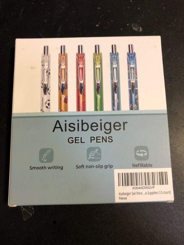 Photo 2 of Aisibeiger Gel Pens Fine Point 0.5mm Black Ink Gel Pen Retractable Cute Pens for Smooth Writing School Office Supplies (12-count)