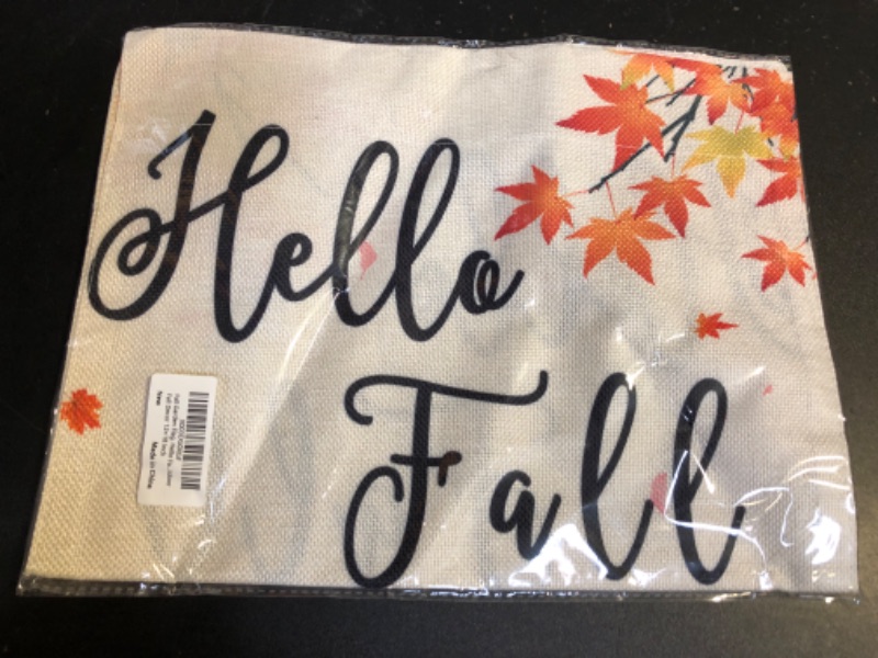 Photo 2 of Fall Garden Flag, Outdoor Fall Decor Hello Fall Yard Flag Pumpkin Maple Leaf Harvest Fall Flag Thanksgiving Double Sided Yard Seasonal Holiday Outdoor Fall Decor 12×18 Inch