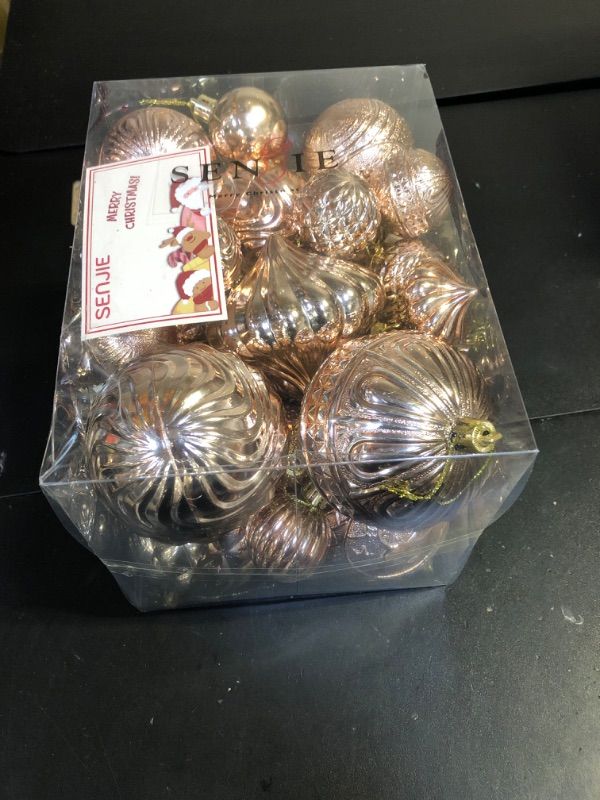 Photo 2 of Christmas Ornaments Set with 36pcs Shatterproof Christmas Tree Decorations Multi-Size Christmas Ball Ornaments with 7 Styles Champagne