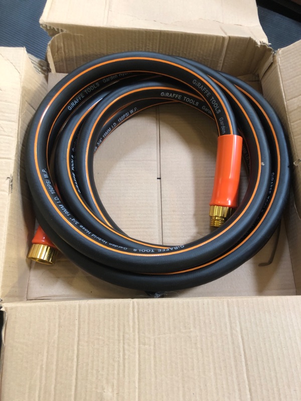 Photo 2 of Giraffe Tools Garden Hose 12ft x 3/4", Heavy Duty Water Hose, Flexible, Hybrid Lightweight Hose with Swivel Handle, Male to Female Fittings, Burst 600 PSI