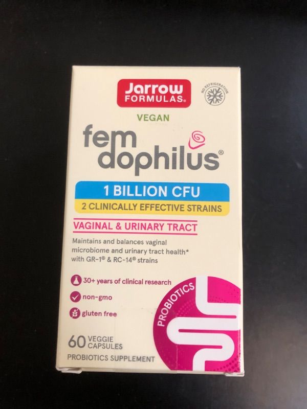 Photo 2 of Jarrow Formulas Fem-Dophilus Probiotics 1 Billion CFU With 2 Clinically Effective Strains, Dietary Supplement for Vaginal Health and Urinary Tract Health, 60 Veggie Capsules, 60 Day Supply Unflavored 60 Count (Pack of 1)