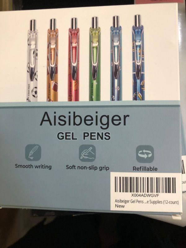 Photo 2 of Aisibeiger Gel Pens Fine Point 0.5mm Black Ink Gel Pen Retractable Cute Pens for Smooth Writing School Office Supplies (12-count)