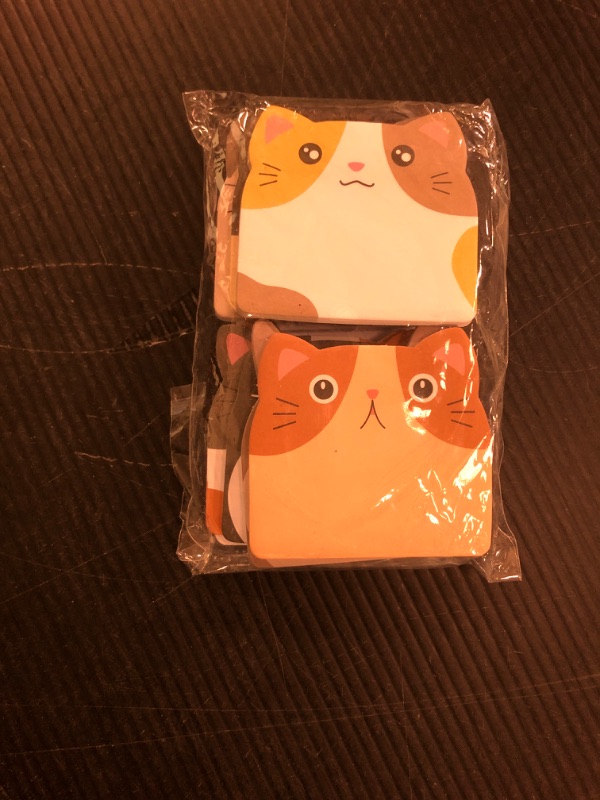 Photo 1 of NSODREEM Cute Sticky Notes, 12 Pack Cartoon Sticky Notes Kawaii Animals Shape Markers Flags Fun Sticky Notes Cute Notepads Sticky Note Pads for Office Home Kids Students Roommates Tab Gifts (Cat)