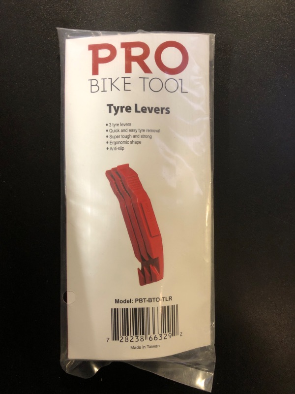 Photo 2 of PRO BIKE TOOL Bike Tire Levers 3 Pack - Strong & Long Lasting Tire Removal Tool for Road or Mountain Bike Tires (MTB) - Bicycle Tire Lever for Repair & Replacement of Flat Tires (Red)