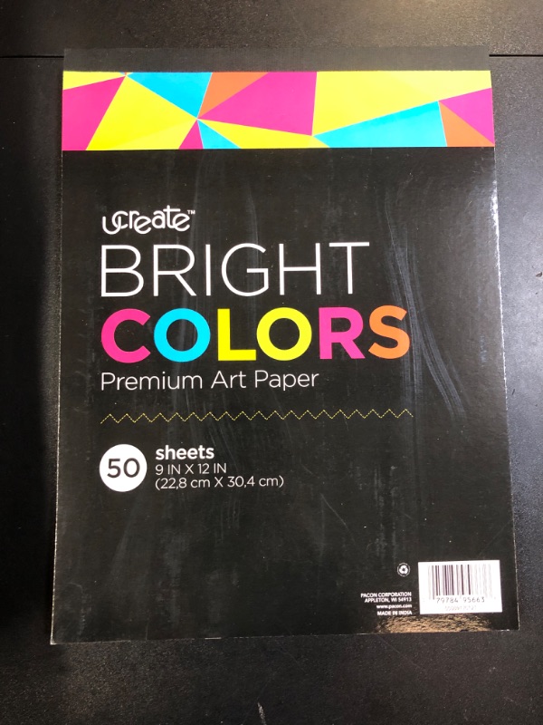 Photo 2 of U-Create Bright Colors Premium Art Paper, 12" x 9", 50 Sheets, Assorted Bright Colors, 65 lbs (95663)