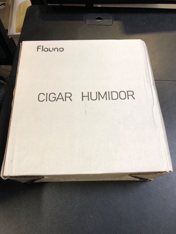 Photo 1 of Flauno Cedar Cigar Humidor Set, Includes Torch Lighter, Ashtray, Cutter, Holder, Accurate Digital Hygrometer, Humidifier, Divider, High Gloss Finish Desktop Cigar Box up to 60 Cigars for Cigar Lovers