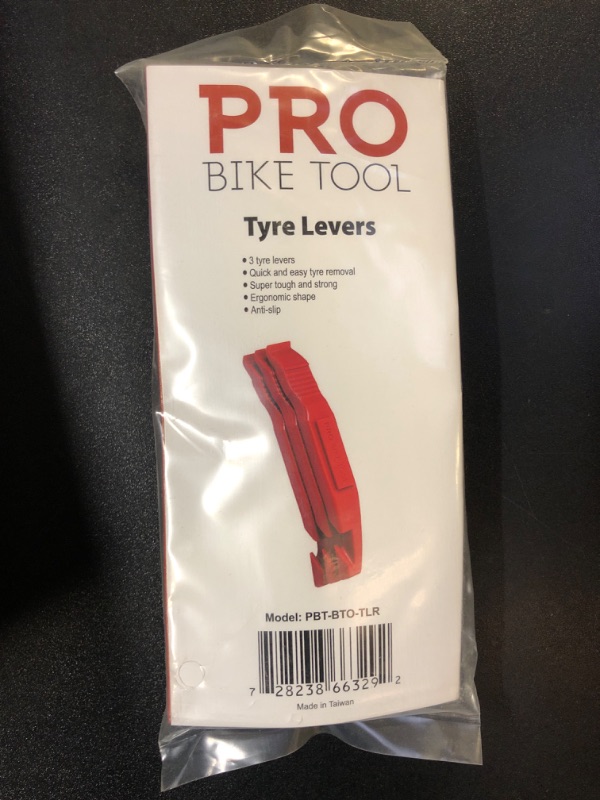 Photo 2 of PRO BIKE TOOL Bike Tire Levers 3 Pack - Strong & Long Lasting Tire Removal Tool for Road or Mountain Bike Tires (MTB) - Bicycle Tire Lever for Repair & Replacement of Flat Tires (Red)