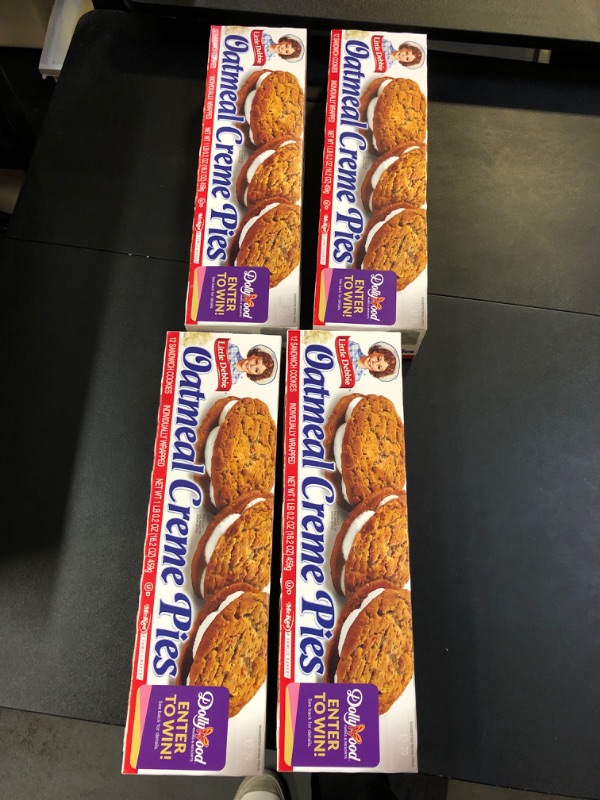 Photo 3 of Pack Of 4 - tle Debbie Oatmeal Crème Pies, 12 Individually Wrapped Sandwich Cookies, 16.2 OZ Box (BB 17NOV24)