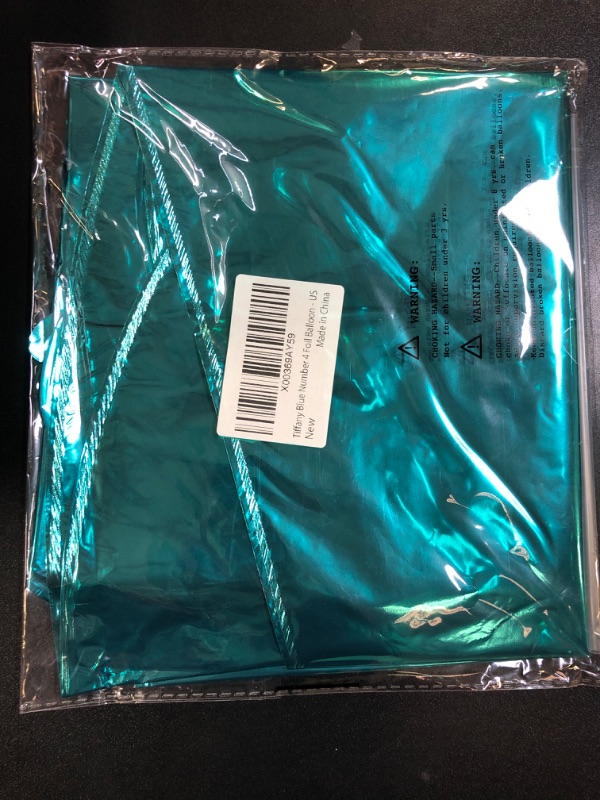 Photo 1 of KatchOn, Giant Aqua Blue Number 4 Balloon - 40 Inch | Mermaid Number 4 Balloon for Birthdays | 4th Birthday Balloons, Mermaid Birthday Decorations | Teal 4 Balloon for Aqua Blue Party Decorations