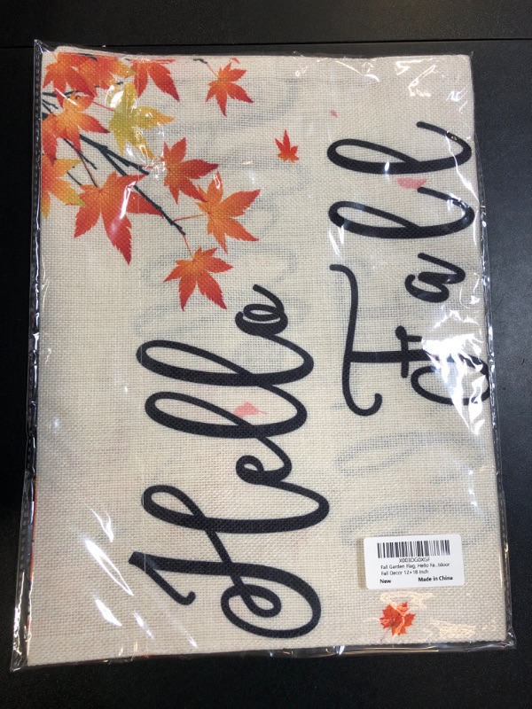 Photo 2 of Fall Garden Flag, Outdoor Fall Decor Hello Fall Yard Flag Pumpkin Maple Leaf Harvest Fall Flag Thanksgiving Double Sided Yard Seasonal Holiday Outdoor Fall Decor 12×18 Inch