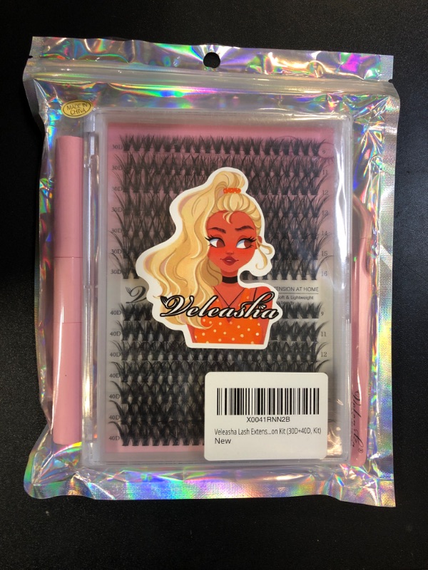 Photo 1 of Veleasha DIY Lash Extension Kit Individual Lashes 280PCS Cluster Eyelash Extensions Kit with Lash Bond and Seal Waterproof Cluster Lashes for Beginners DIY Lash Clusters at Home(30D+40D,9-16MIX Kit)