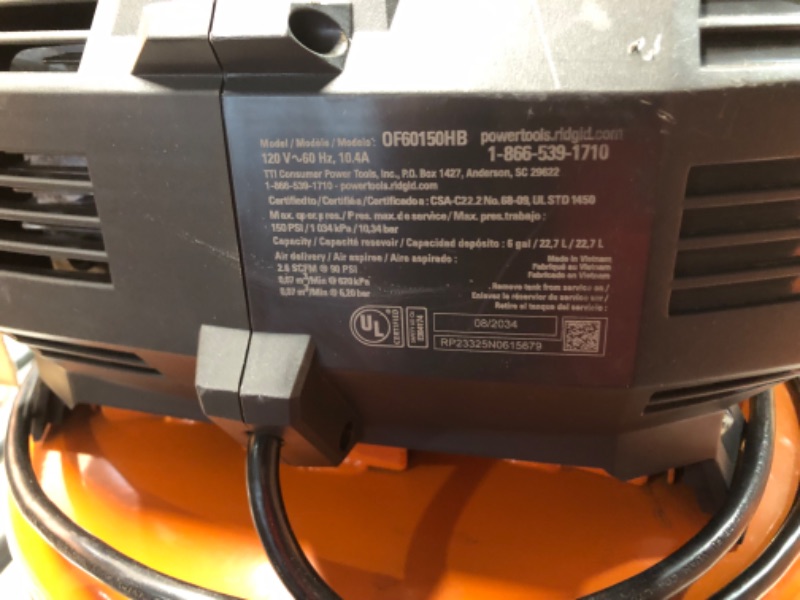 Photo 4 of ***USED - DOESN'T FUNCTION PROPERLY - SEE COMMENTS***
RDGD 6 gal. 150 PSI Portable Electric Pancake Air Compressor
