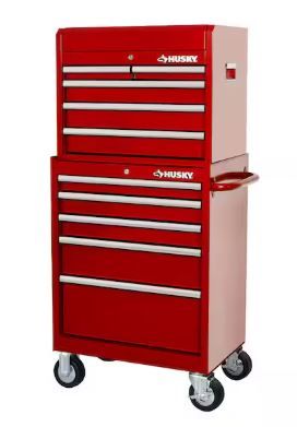 Photo 1 of ***USED - DIRTY - DENTED AND SCRATCHED - NO PACKAGING - SEE PICTURES***
Husky Tool Storage 27 in. W x 18 in. D Standard Duty Red Rolling Tool Chest Combo Red