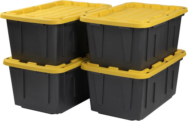 Photo 1 of 
CX BLACK & YELLOW®, 27-Gallon Heavy Duty Tough Storage Container & Snap-Tight Lid, (14.3”H x 20.6”W x 30.6”D), Weather-Resistant