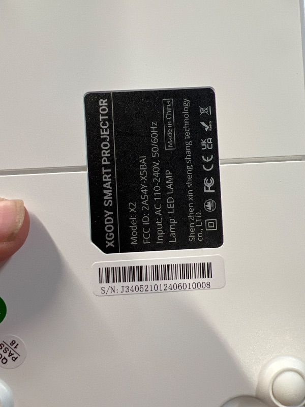 Photo 1 of Mini Smart Projector, XGODY X2 Android 12 Portable HD Projector 12000L 1080P Support with WiFi and Bluetooth, Electric Focus/Keystone, Built-in Netflix, YouTube 8000+ APP, Tripod Included(Pearl White)