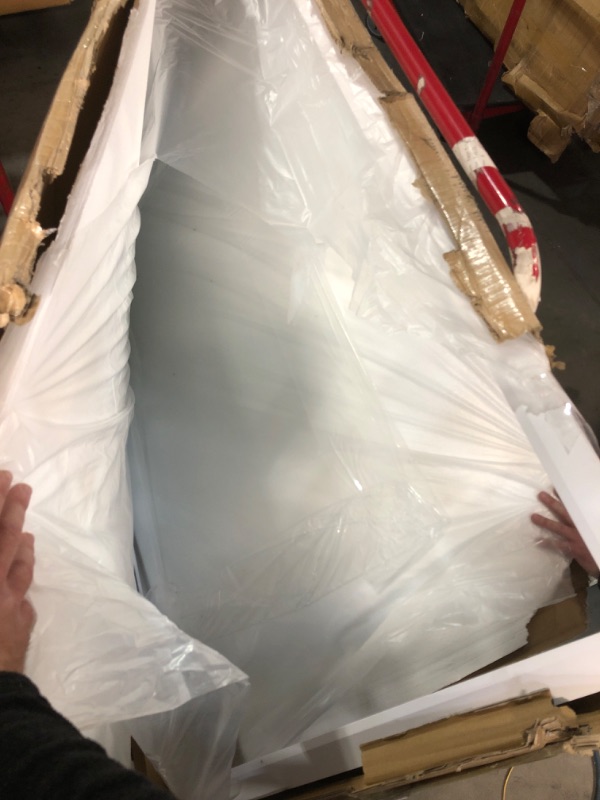 Photo 1 of **NON-REFUNDABLE** (DAMAGED FRAME) Amorho Bathroom Mirror, 60X36 Inch White Thick Metal Framed Wall Mirrors for Over 2 Sinks, Bedroom, Living Room, Entryway, Large Rectangle Wall-Mounted Mirrors.