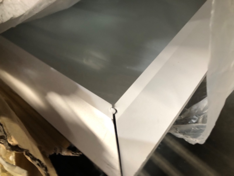 Photo 1 of **NON-REFUNDABLE** (DAMAGED FRAME) Amorho Bathroom Mirror, 60X36 Inch White Thick Metal Framed Wall Mirrors for Over 2 Sinks, Bedroom, Living Room, Entryway, Large Rectangle Wall-Mounted Mirrors.
