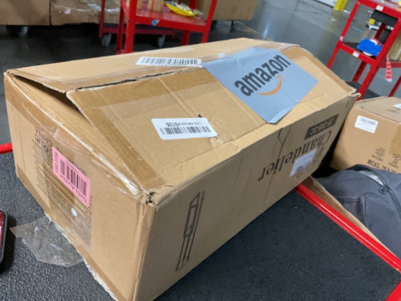 Photo 1 of FDPBY Modern Kitchen Pendant Light Fixture White 40W LED Pendant Light 3 Rings Rectangle Chandelier Pendant Lighting for Kitchen Island Living Room Dining Room Bedroom