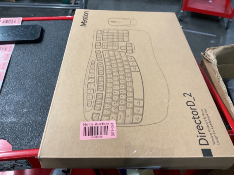 Photo 1 of MEETION New Ergonomic Keyboard and Mouse Wireless Combo, Wave Keys Natural Typing, 2.4G Wireless Keyboard Full Size with Wrist Rest, 4 Adjustable DPI Wireless Mouse, Computer/Laptop/Windows/Mac, Black