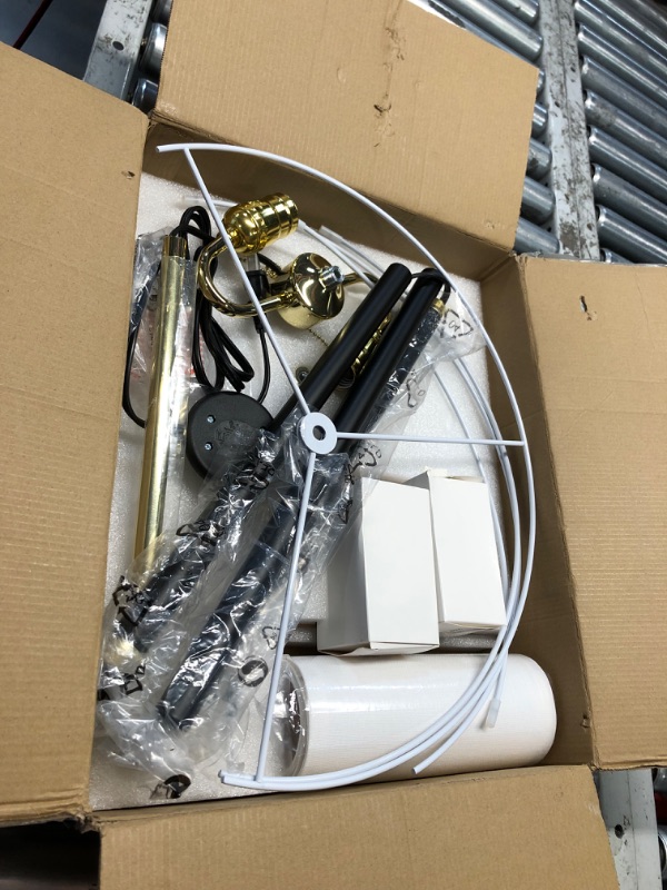 Photo 3 of ***USED - MISSING HARDWARE***
2-Light Floor Lamp, Mid Century Floor Lamp with White Fabric Shade, Standing Lamp Tall Lamp for Living Room Bedroom, 3 Color Temperatures