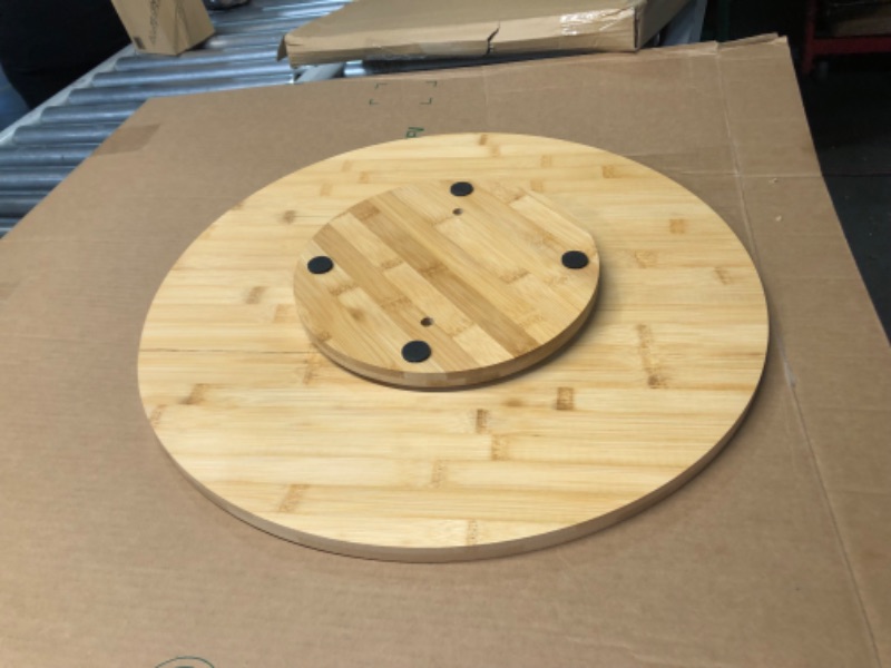 Photo 5 of ***USED - DAMAGED - SEE PICTURES***
Nitial Bamboo 1 Piece Wood Lazy Susan Rotating Turntable Organizer Wooden Charcuterie Board Cheese Board Turntable for Dining Table Kitchen Cabinet Countertop Pantry Storage (20 Inch)