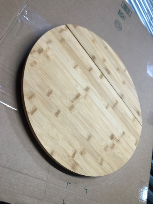 Photo 6 of ***USED - DAMAGED - SEE PICTURES***
Nitial Bamboo 1 Piece Wood Lazy Susan Rotating Turntable Organizer Wooden Charcuterie Board Cheese Board Turntable for Dining Table Kitchen Cabinet Countertop Pantry Storage (20 Inch)