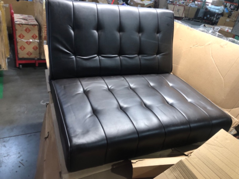 Photo 1 of ***HEAVILY USED - SEE PICTURES***
Folding Chair Futon, Black Faux Leather, No Legs, Missing Hardware