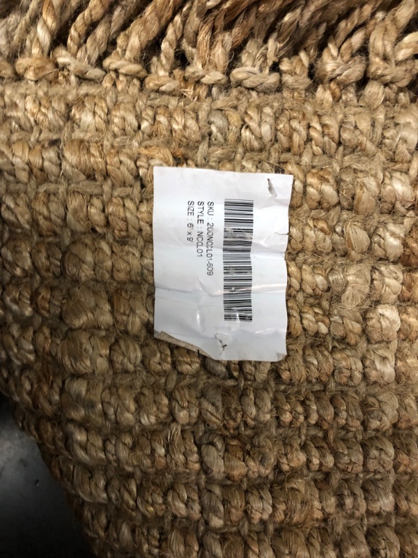 Photo 3 of ***USED - DIRTY - NO PACKAGING - SEE PICTURES***
nuLOOM 6x9 Daniela Jute Tassel Hand Woven Area Rug, Natural, Solid Chunky Farmhouse Design, Natural Fiber, For Bedroom, Dining Room, Living Room, Hallway, Office, Entryway