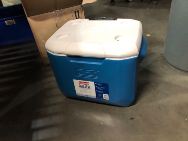 Photo 1 of ***USED - MISSING WHEEL - SEE PICTURES***
Coleman Chiller Series 60qt Wheeled Portable Cooler, Insulated Hard Cooler with Ice Retention & Heavy-Duty Wheels & Handle, Great for Camping, Tailgating, Beach, Picnic, Groceries, Boating & More