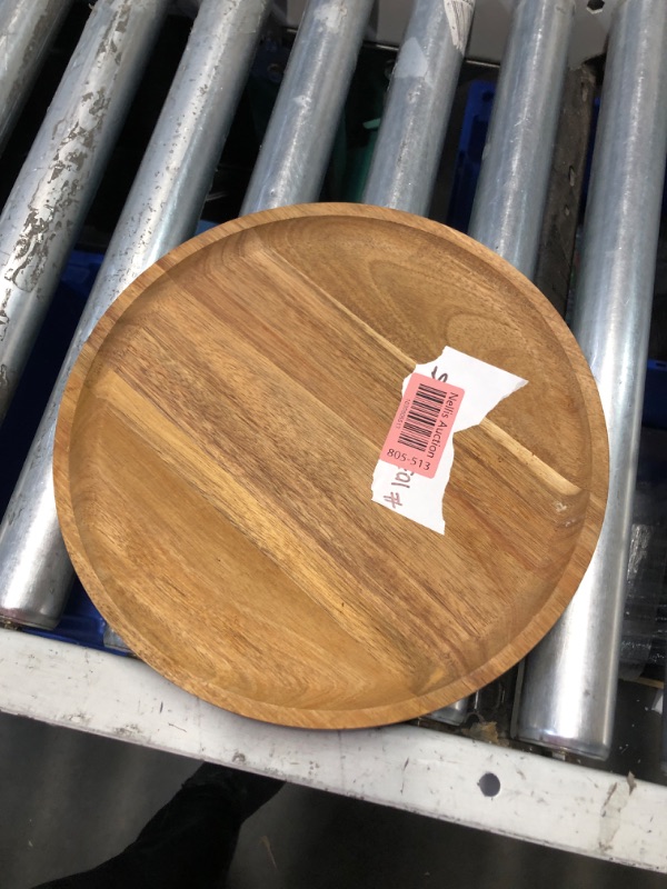 Photo 2 of ***USED - NO PACKAGING - SEE PICTURES***
YANGQIHOME Round Wood Tray, Wooden Serving Tray, Acacia Plates, Appetizer Charcuterie Board, Tray Organizer for Kitchen/Countertop, 11.8 x 11.8 x 0.8 inch