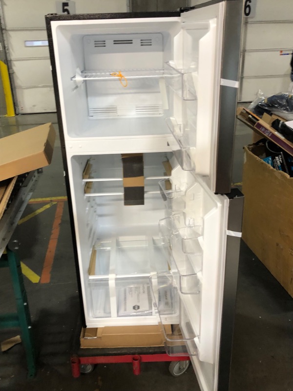 Photo 1 of ***TRUCK/TRAILER PICKUP ONLY - DAMAGED - DENTED - UNABLE TO TEST - SEE PICTURES***
Vissani 10.1 cu. ft. Top Freezer Refrigerator in Stainless Steel