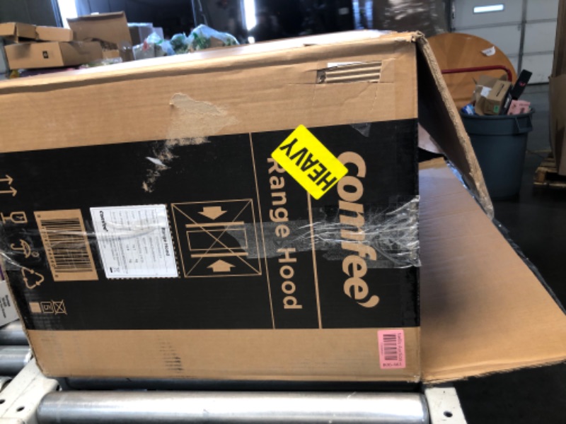 Photo 1 of ***(PARTS ONLY/ NON REFUNDABLE/ NO RETURNS OR REFUNDS)***
COMFEE' CVG30W8AST 30 Inches Ducted Wall Mount Vent Range Hood with 450 CFM 3 Speed Exhaust Fan, Baffle Filters, Curved Glass, 2 LED Lights, Convertible to Ductless, Stainless Steel