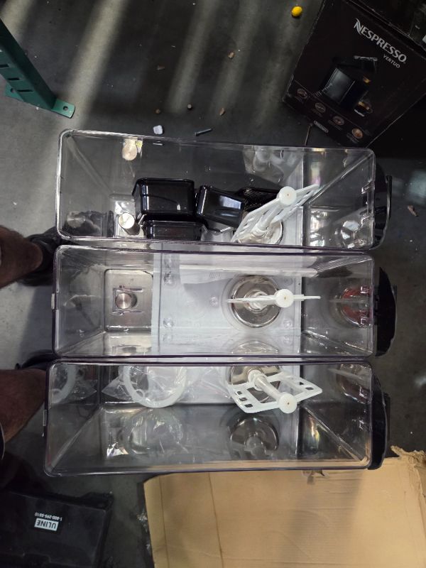 Photo 1 of ***NONREFUNDABLE - MAJOR DAMAGE - SEE COMMENTS***
VEVOR Commercial Beverage Dispenser, 3 Tanks 10 L / 10.6 QT Per Tank Juice Dispenser, 440W Stainless Steel Ice Tea Drink Machine with 45°F-54°F Cooling Temperature, for Cold Drink Restaurant Bar Party