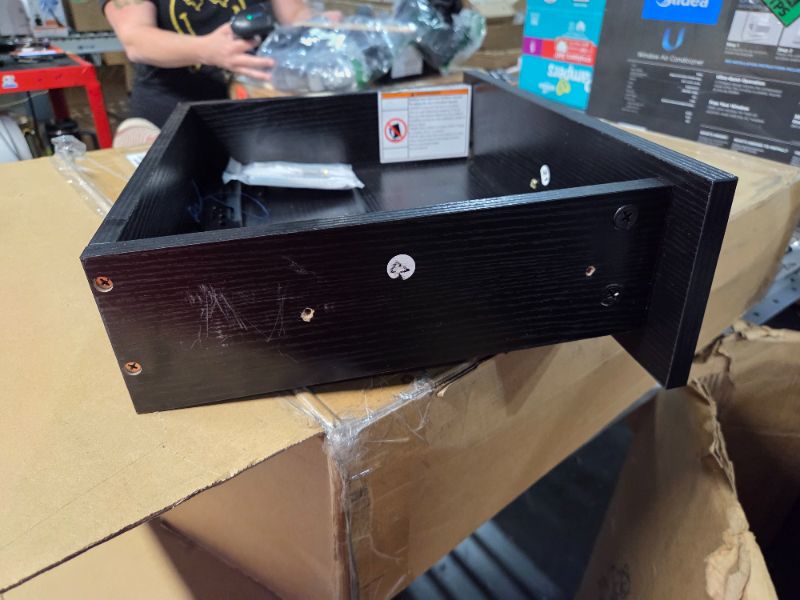 Photo 1 of ***DAMAGED - PREVIOUSLY ASSEMBLED - SEE COMMENTS***
DWVO Vanity Desk with Mirror and Lights, Makeup Vanity Table Set with Power Outlets and Chair, 3 Lighting Colors, Makeup Desk with 3 Drawer and Lots Storage Shelves for Bedroom, Black Dressing Table