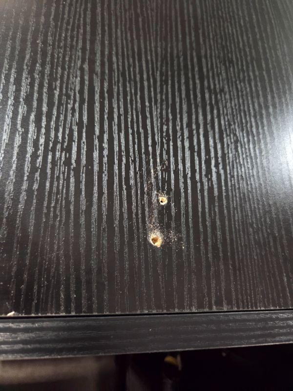 Photo 1 of ***DAMAGED - PREVIOUSLY ASSEMBLED - SEE COMMENTS***
DWVO Vanity Desk with Mirror and Lights, Makeup Vanity Table Set with Power Outlets and Chair, 3 Lighting Colors, Makeup Desk with 3 Drawer and Lots Storage Shelves for Bedroom, Black Dressing Table