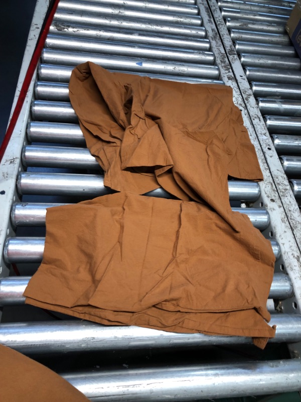 Photo 1 of ***COVERS ONLY - NO ACTUAL COMFORTER INCLUDED - DIRTY - SEE PICTURES***
BDEAR Linen Feel Duvet Cover Cal King Size, 100% Washed Cotton Comforter Cover Size 104 * 98inch with Zipper Closure and 2 Pillowcases, Solid-Dark Orange