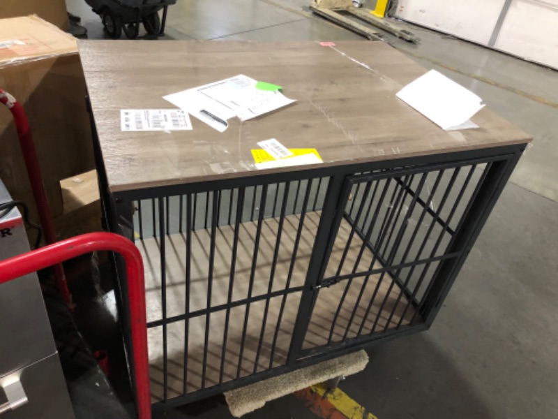 Photo 7 of ***TRUCK/TRAILER PICKUP ONLY - USED - MAJOR DAMAGE - SEE COMMENTS***
Lyromix 43.3" Dog Crate Furniture Large Wooden Kennel Crate Cage End Table for Large Medium Dogs