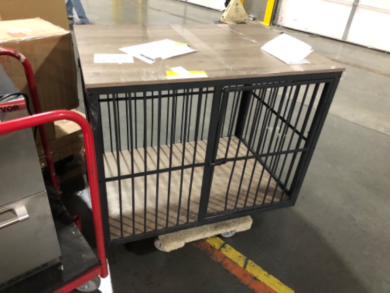 Photo 6 of ***TRUCK/TRAILER PICKUP ONLY - USED - MAJOR DAMAGE - SEE COMMENTS***
Lyromix 43.3" Dog Crate Furniture Large Wooden Kennel Crate Cage End Table for Large Medium Dogs