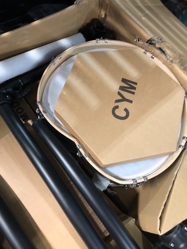 Photo 4 of ***USED - DAMAGED - LIKELY MISSING PARTS - SEE PICTURES***
Fesley Electric Drum Set with Independent Kick Snare Drum HiHat Cymbal: Real Sample Sound Source, Bluetooth Electronic Drum Set with Dual Zone Mesh Drum Pad, Three Zone Cymbal Full Size Adult Drum