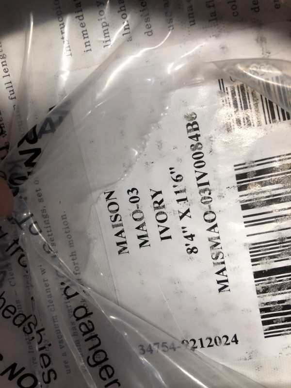 Photo 3 of ***USED - DIRTY - NO PACKAGING - SEE PICTURES***
Loloi Rifle Paper Co. Maison Collection MAO-03 Rosette Ivory 8'-4" x 11'-6", .19" Pile Height, Area Rug